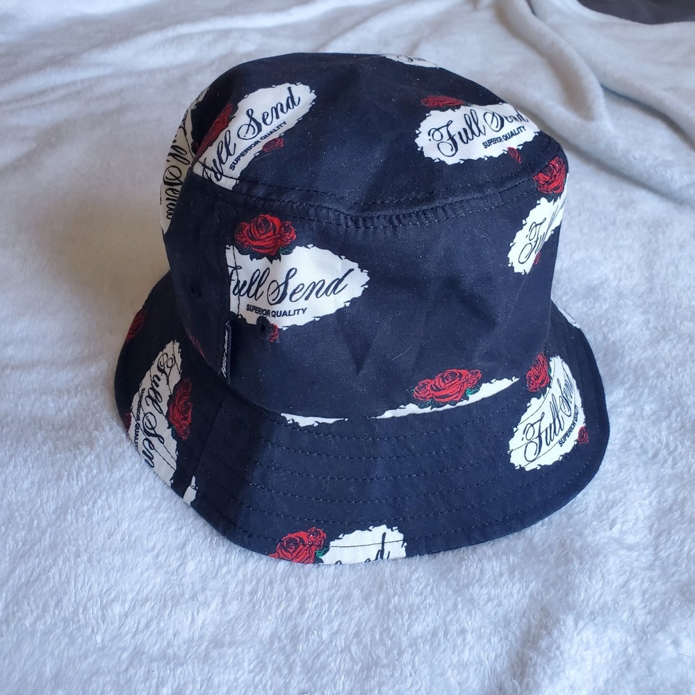 Authentic Full Send Roses Bucket Hat - Black- EXCELLENT CONDITION